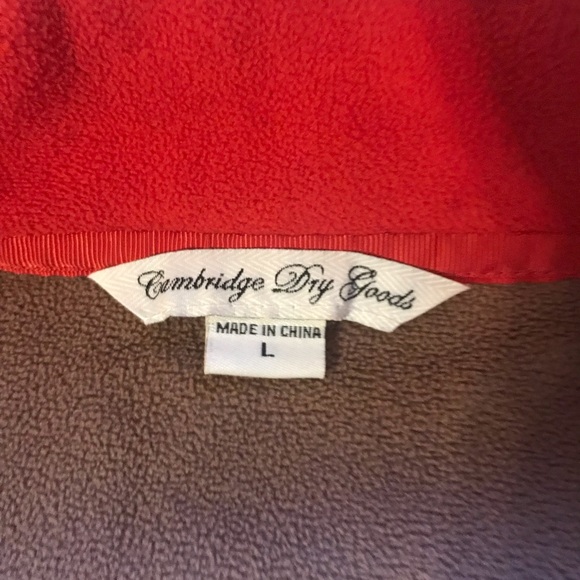 Cambridge Dry Goods red/ brown full zip fleece jacket womens large. - Picture 4 of 9